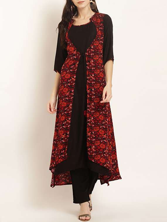 layered printed kurta