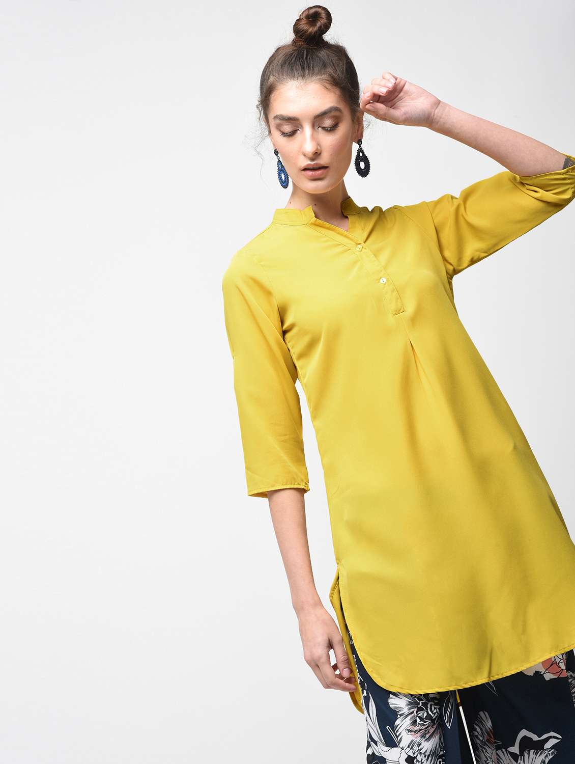 solid straight kurti