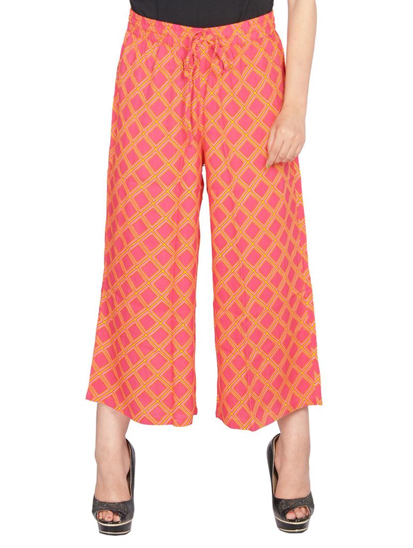 checkered straight palazzo