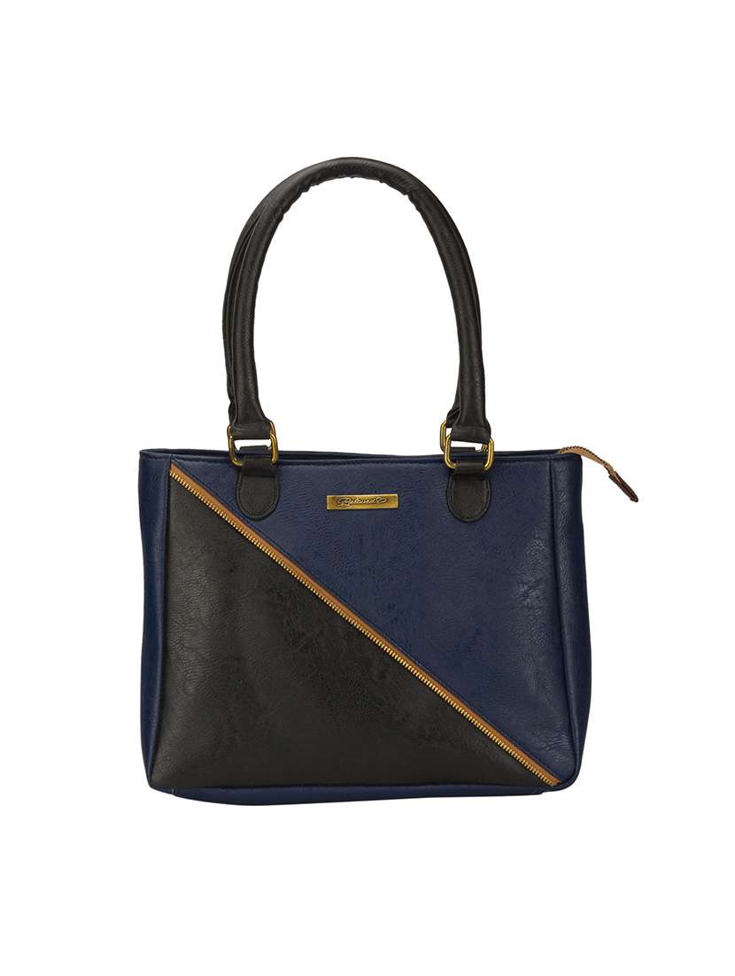 blue leatherette (pu) handbag