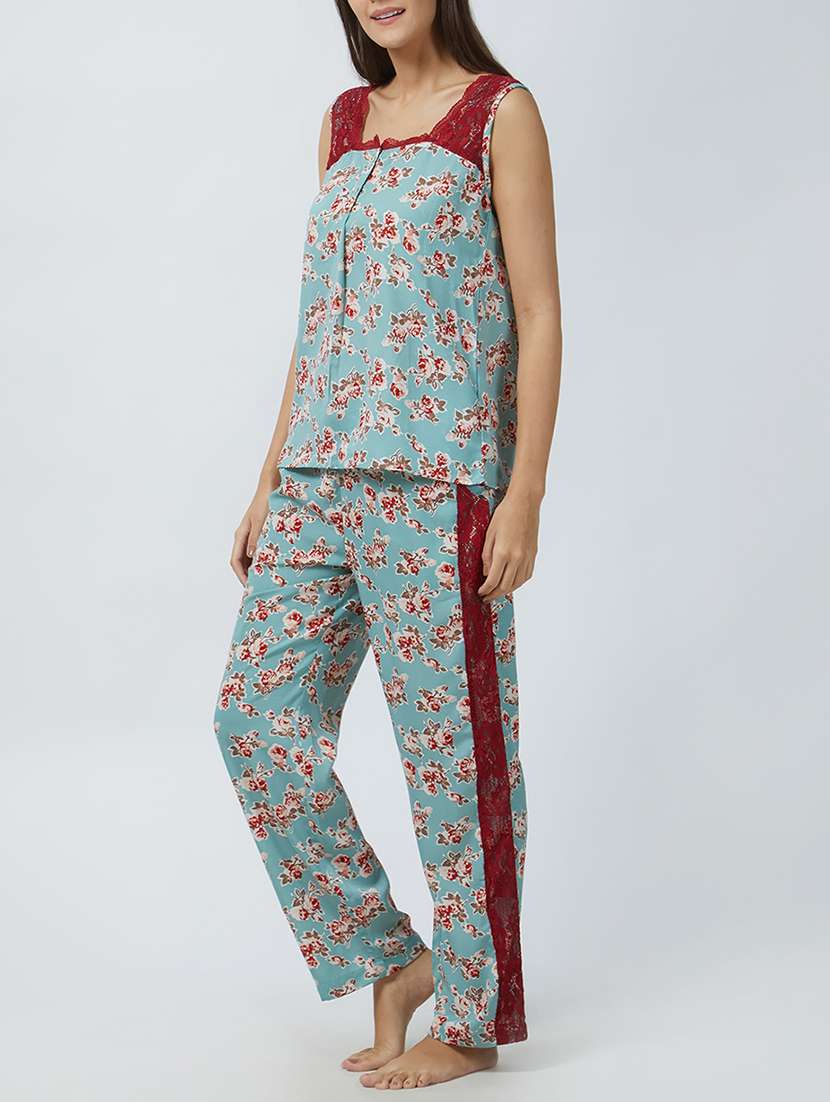 printed nightwear pajama set - 15426638 -  Standard Image - 1