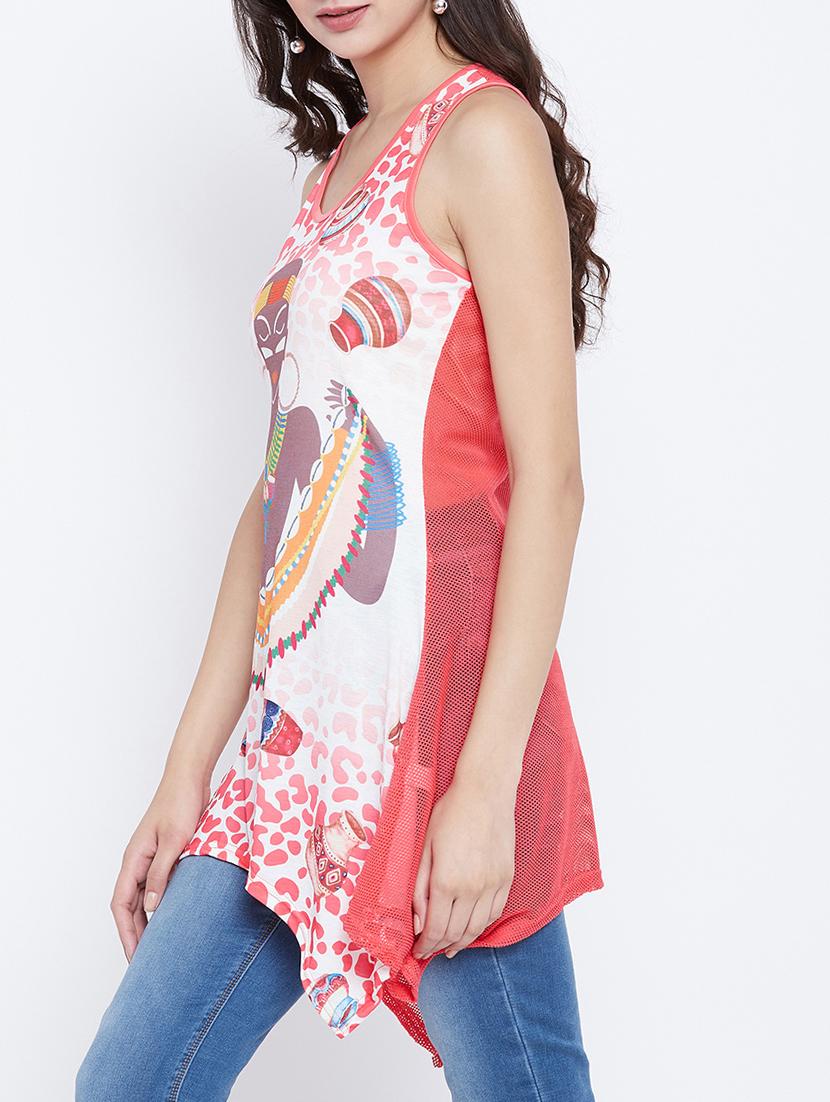 tribal asymmetric sheer back tunic - 15427549 -  Standard Image - 1