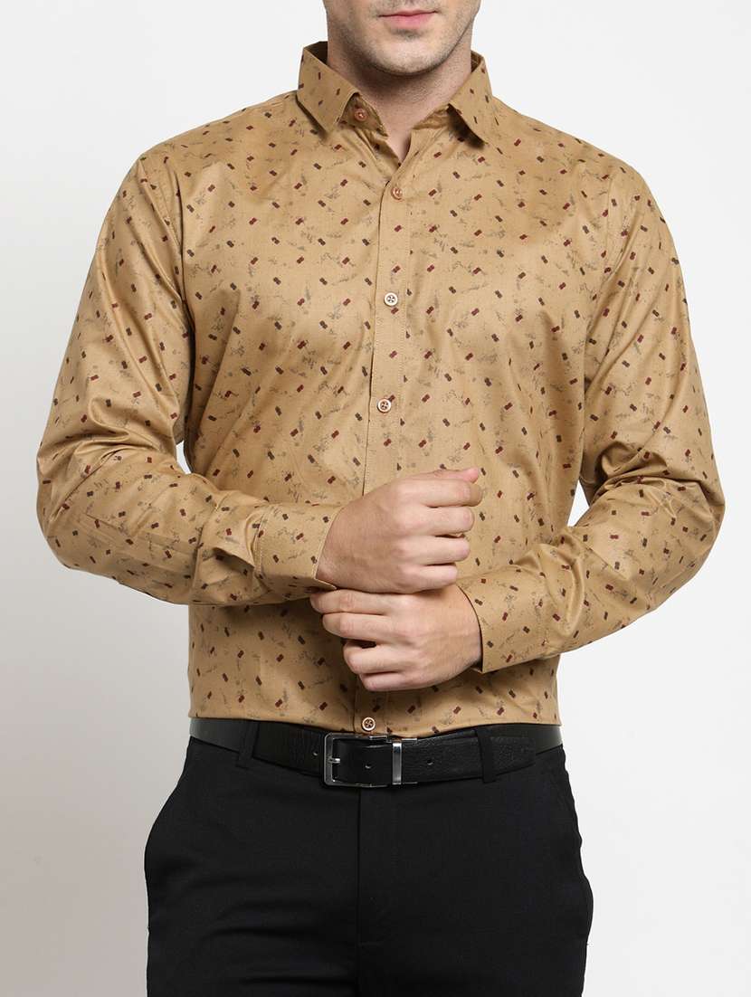 brown cotton casual shirt