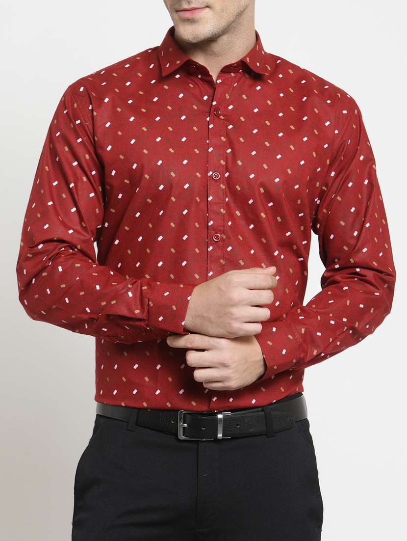 red cotton casual shirt