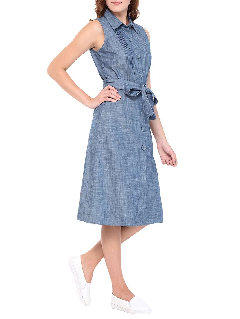 button down belted dress - 15429541 -  Standard Image - 1