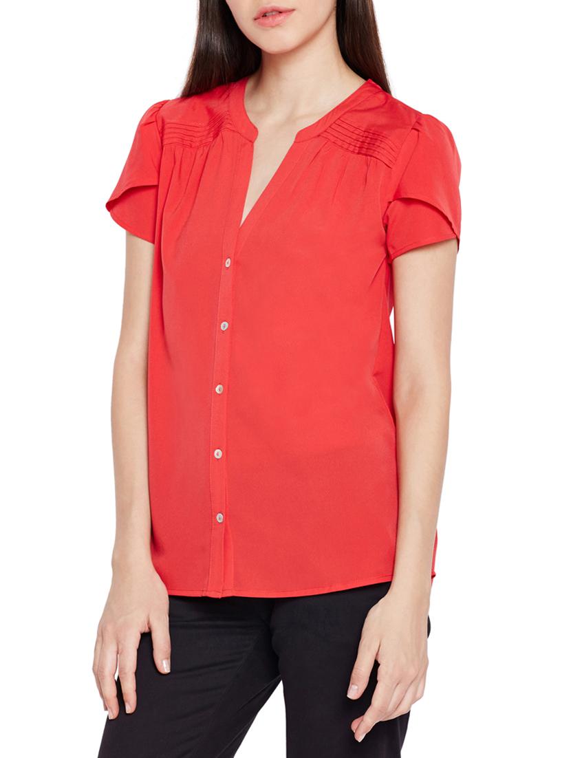 tulip sleeved pin tucks detail top - 15431282 - Standard Image - 1