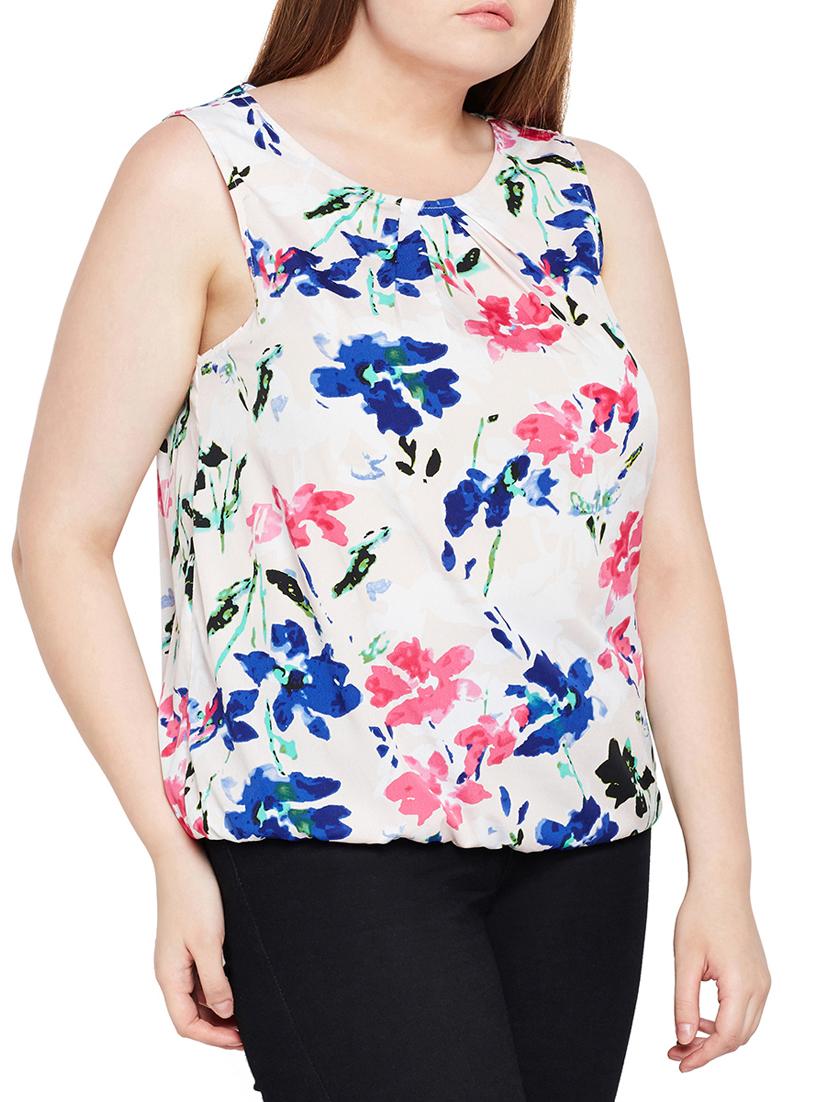 cutout back blouson plus top - 15431302 -  Standard Image - 1