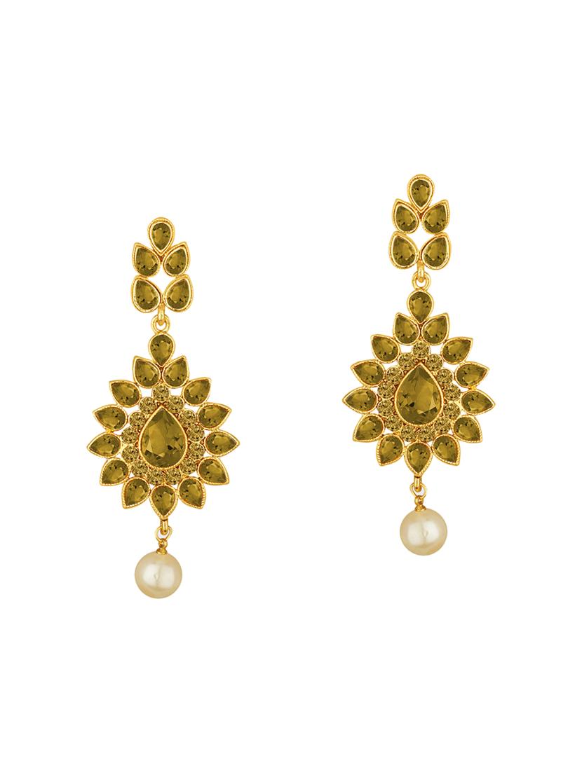 gold metal drop earrings - 15431720 -  Standard Image - 1