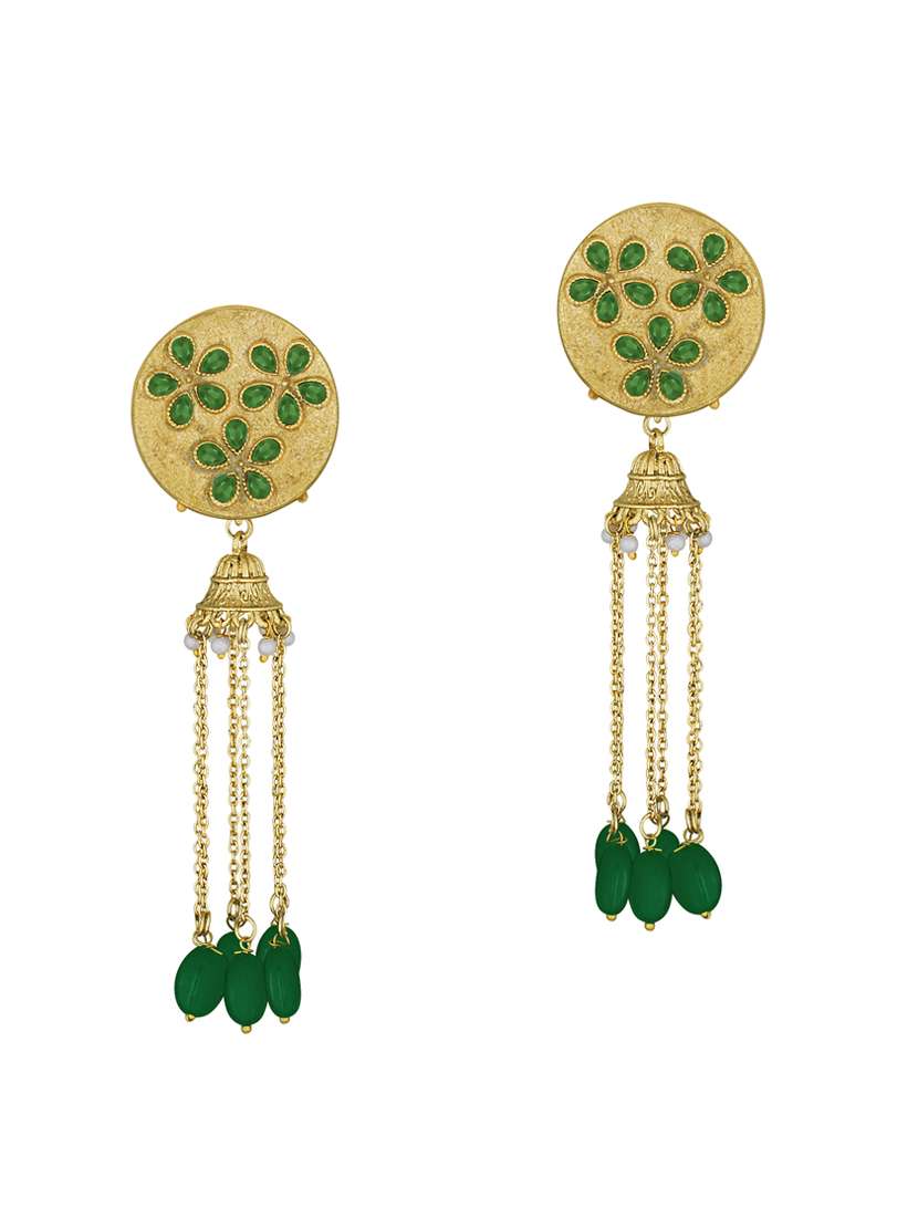 gold metal drop earrings - 15431737 -  Standard Image - 1
