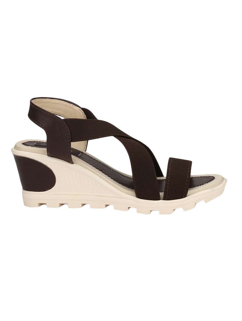 brown back strap wedges - 15431764 -  Standard Image - 1