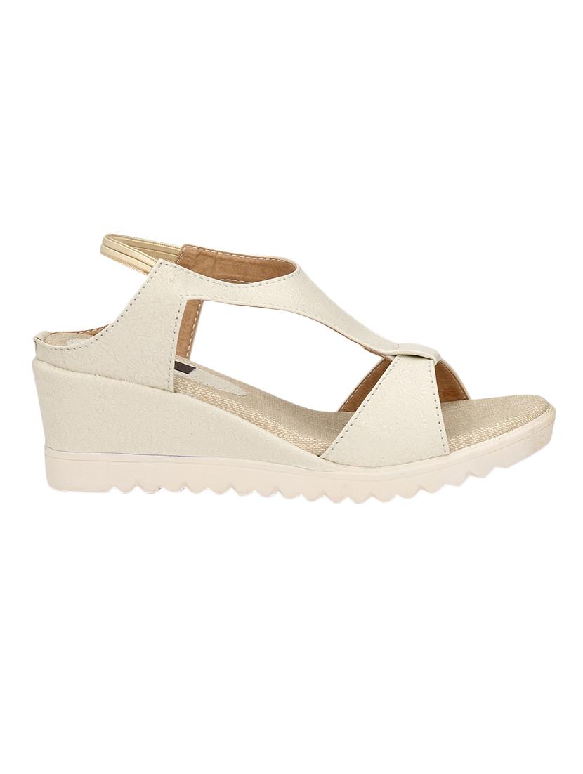 nude back strap wedges - 15431766 -  Standard Image - 1