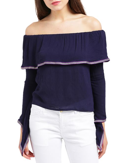 women's layered off shoulder top - 15432369 - Standard Image - 0