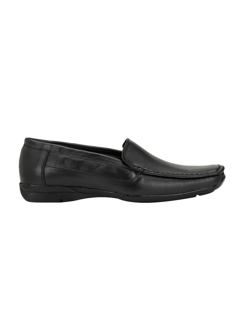 black leather formal slip ons - 15436974 -  Standard Image - 1
