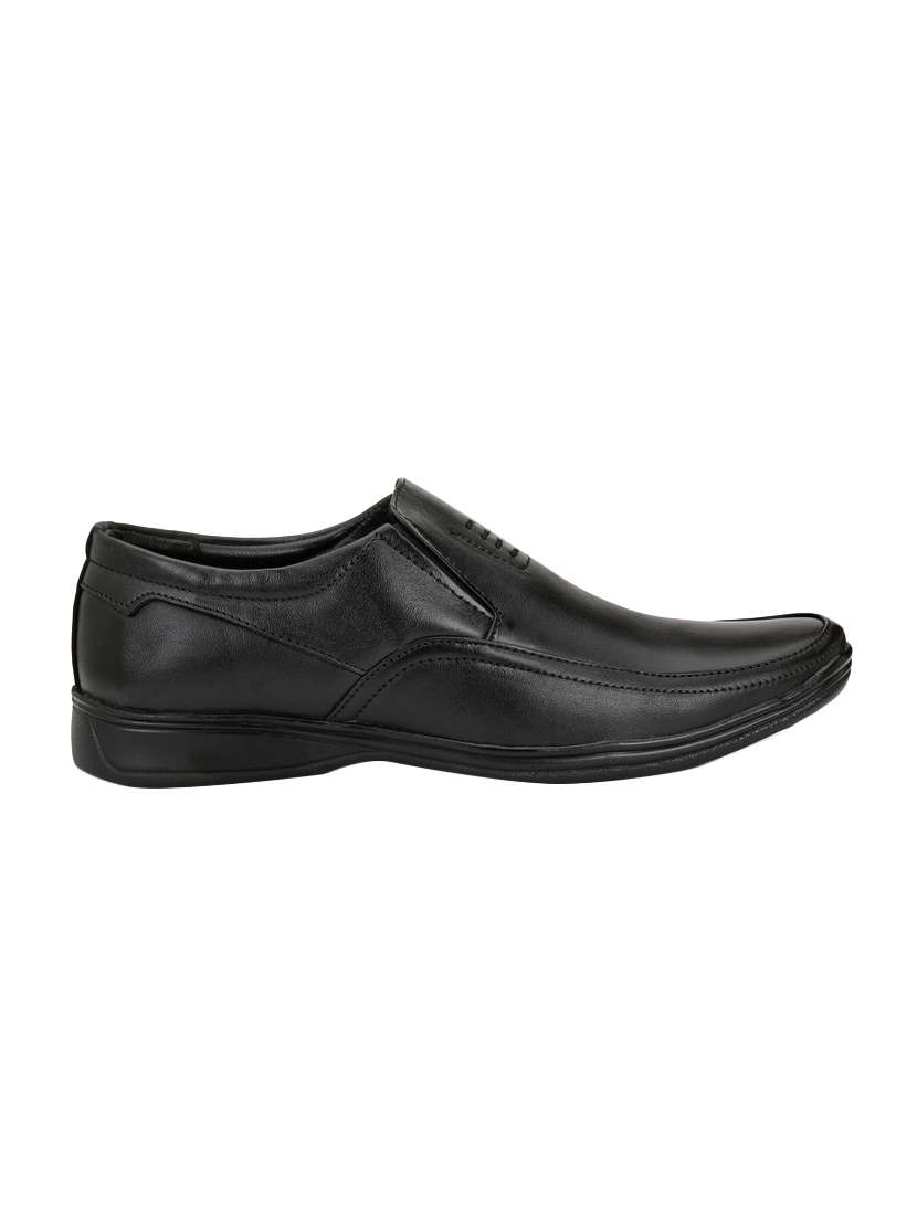 black leather formal slip ons - 15436976 -  Standard Image - 1