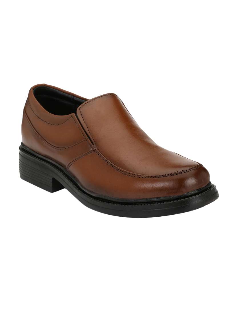 brown leather formal slip ons