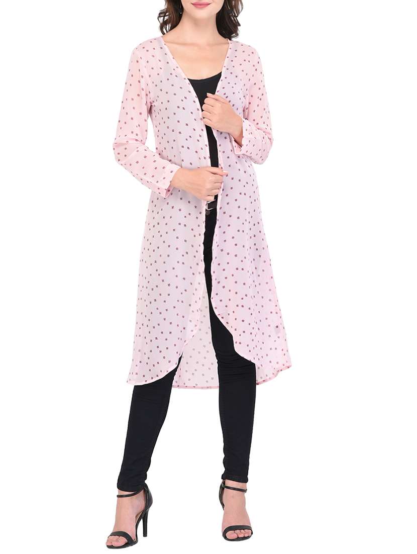 long sleeved printed shrug