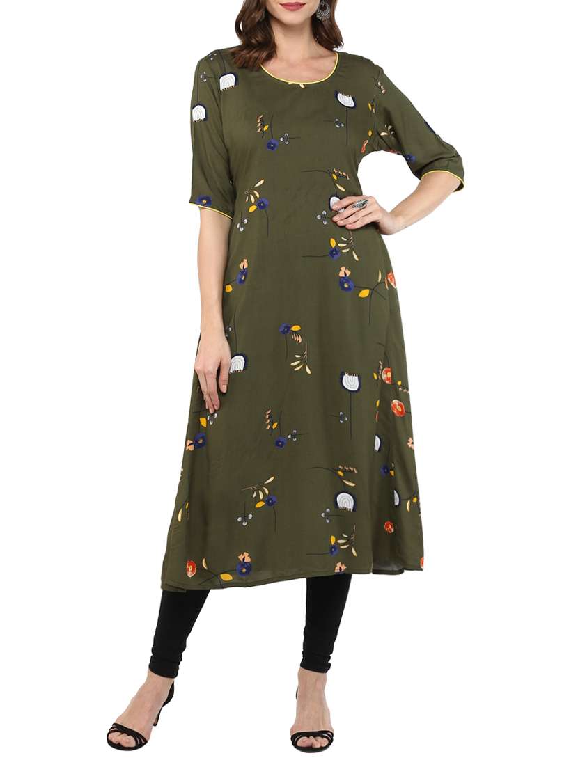 a-line printed kurta