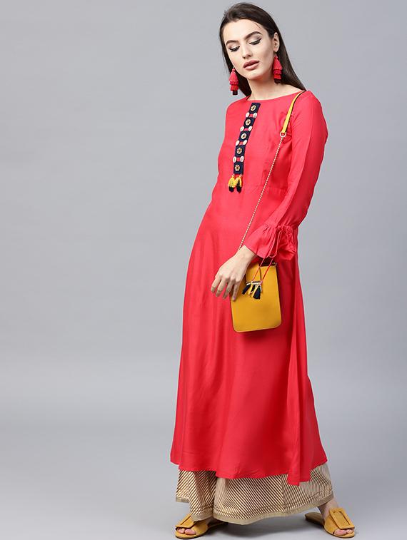 embellished a-line kurta - 15440541 -  Standard Image - 1