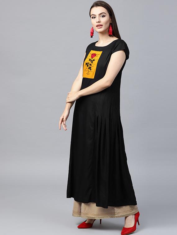 embroidered flared kurta - 15440567 - Standard Image - 1