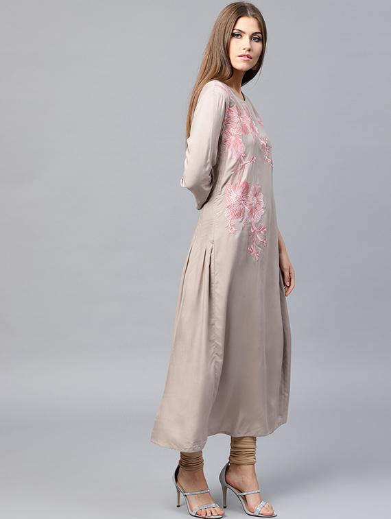 embroidered flared ethnic dress - 15440571 -  Standard Image - 1