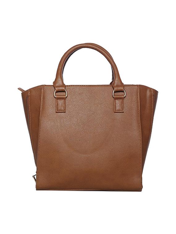 brown leatherette (pu) handbag - 15441564 -  Standard Image - 1