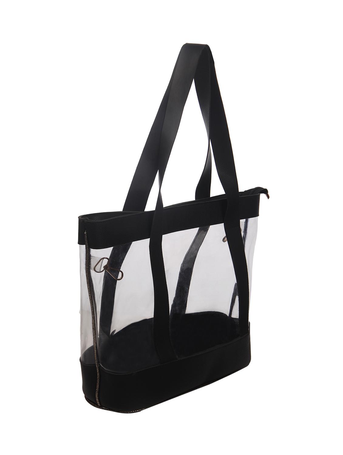 black leatherette (pu) combo tote - 15443662 - Standard Image - 6