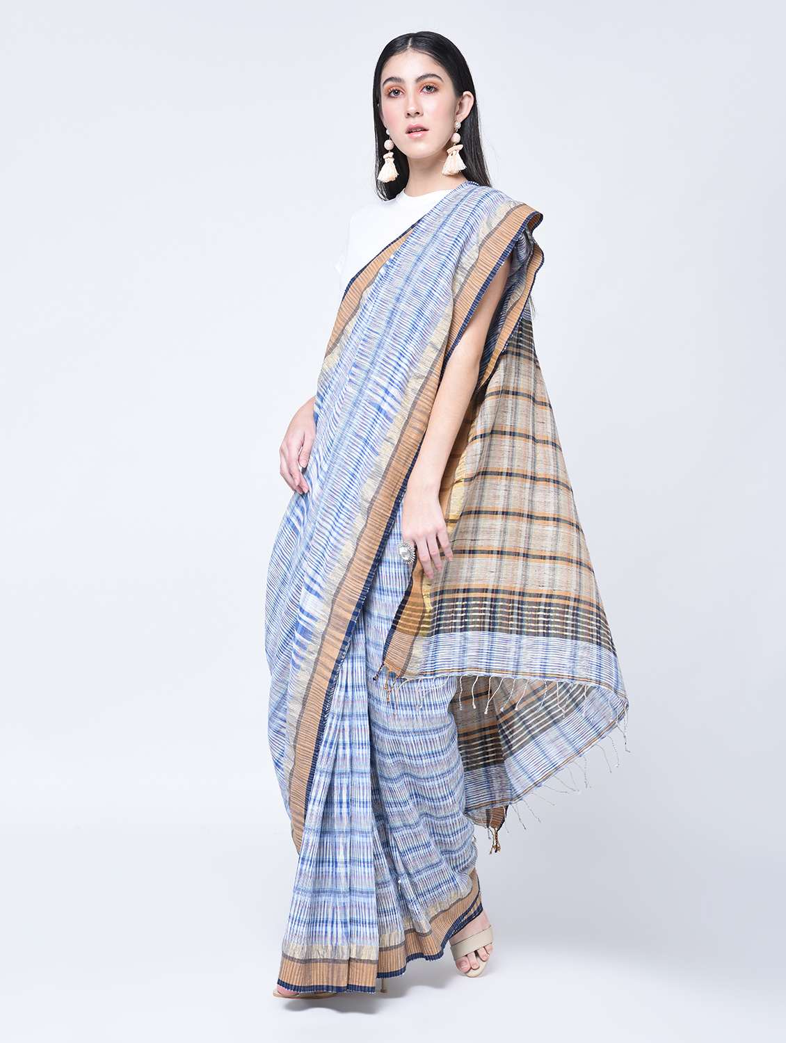 bengal handloom silk khadi saree with blouse
