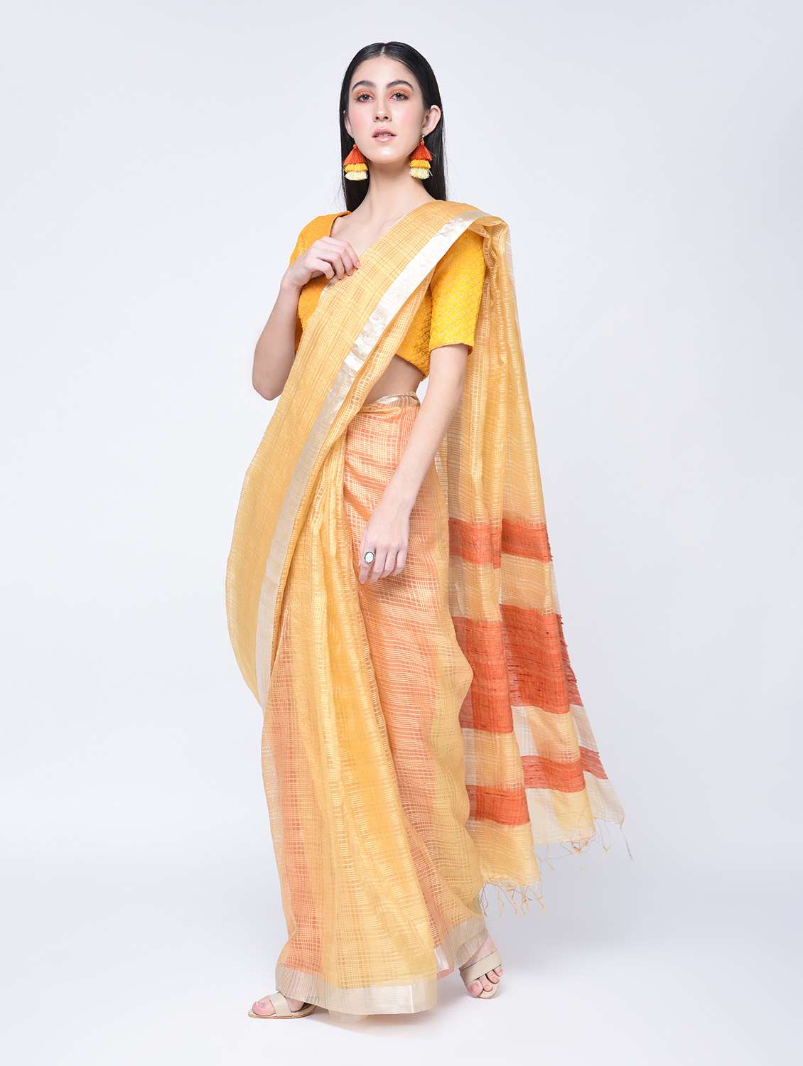 bengal handloom silk saree with blouse