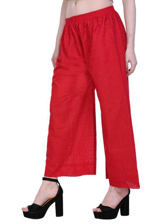 chikankari straight palazzo - 15444953 -  Standard Image - 1