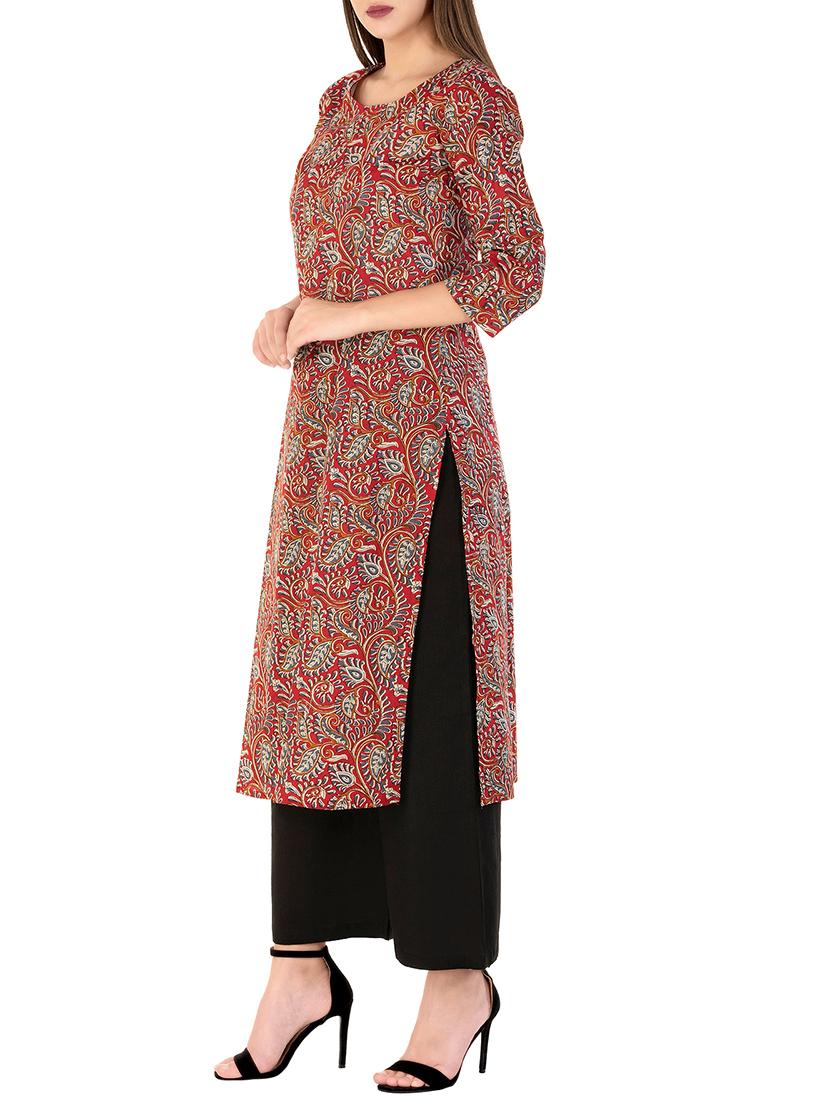 straight kalamkari kurta - 15447742 -  Standard Image - 1