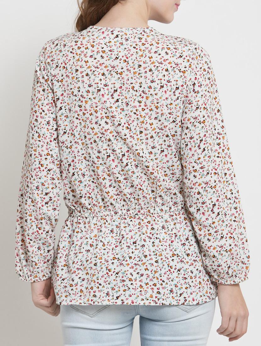 ditsy print ruffle detail top - 15451785 -  Standard Image - 1
