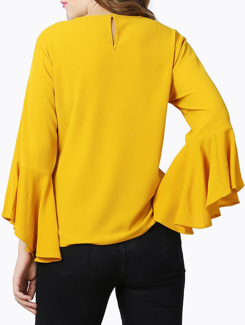 bell sleeved keyhole back top - 15452462 -  Standard Image - 1