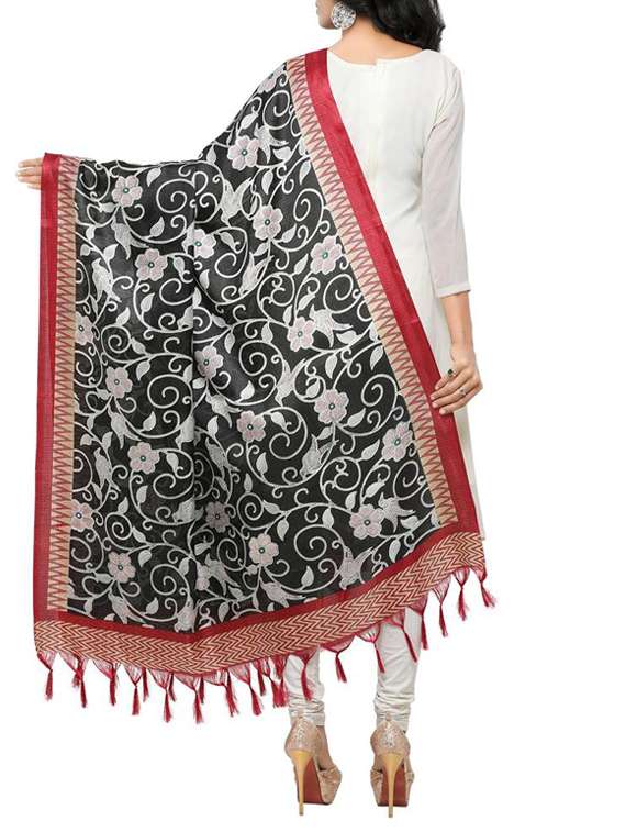 black khadi dupatta - 15454538 - Standard Image - 1