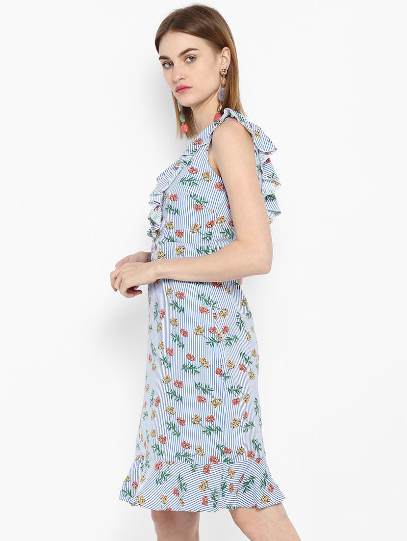 ruffle detailed striped printed dress - 15455948 -  Standard Image - 1