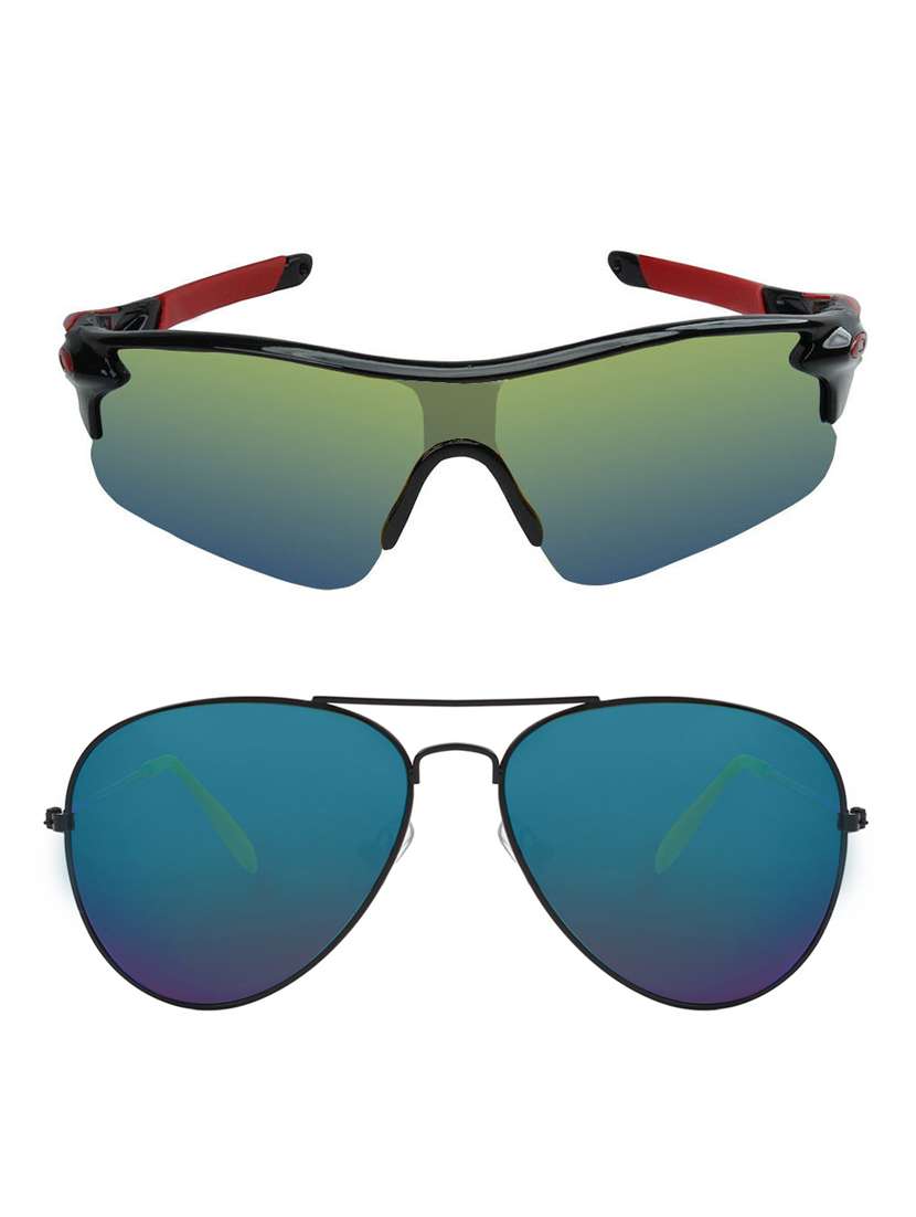 zyaden combo of 2 sunglasses sport and aviator - combo 2746