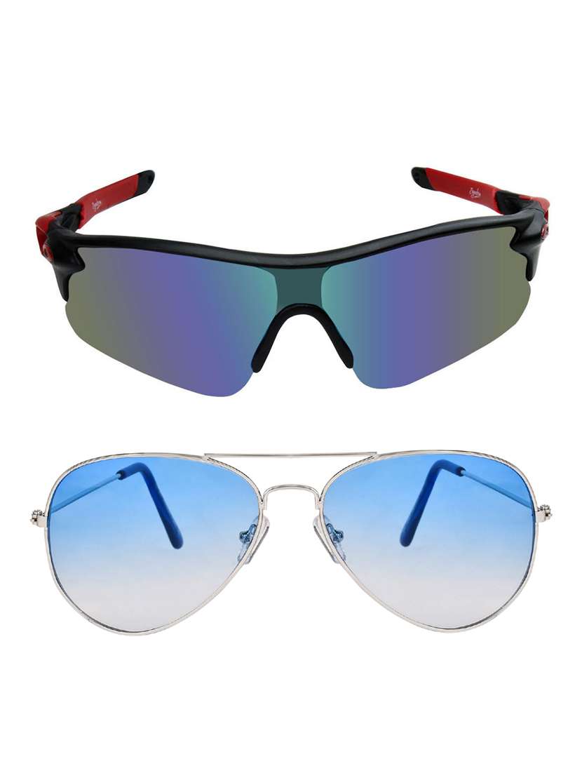 zyaden combo of 2 sunglasses sport and aviator - combo 2817