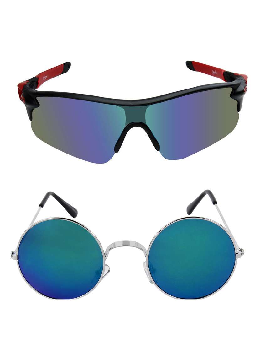 zyaden combo of 2 sunglasses sport and round - combo 2837