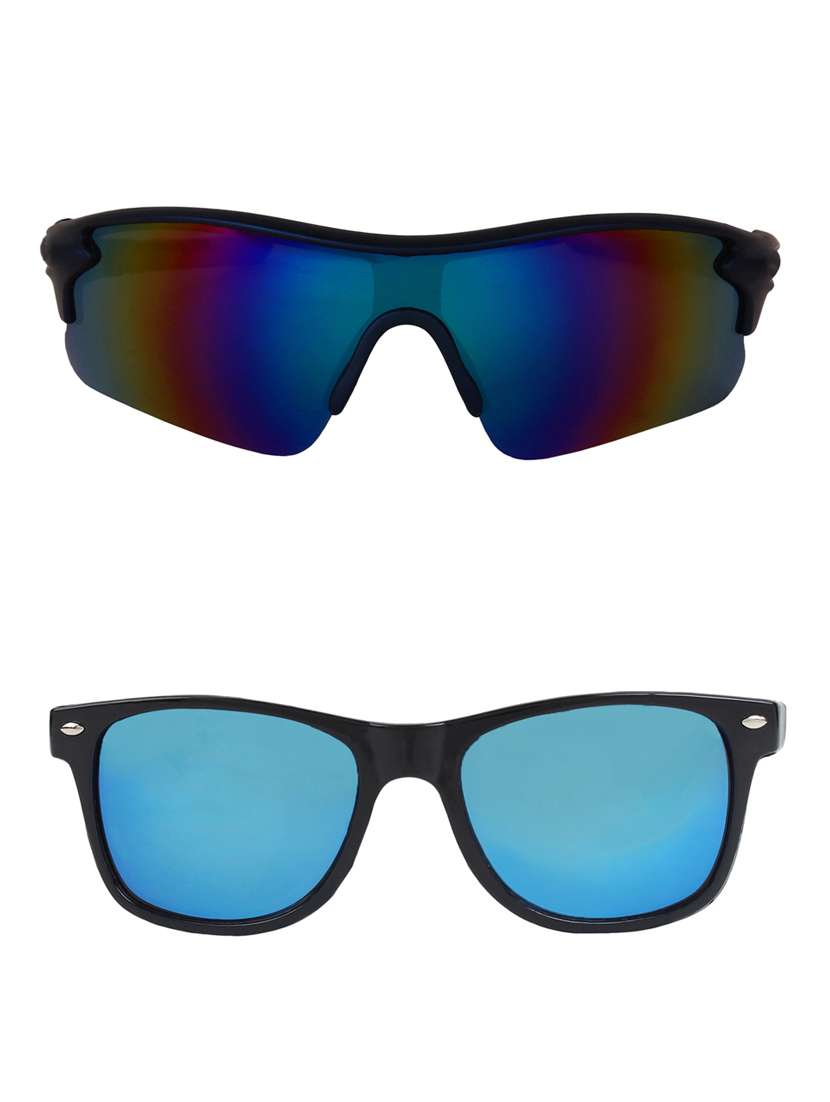 zyaden combo of 2 sunglasses sport and wayfarer - combo 2885