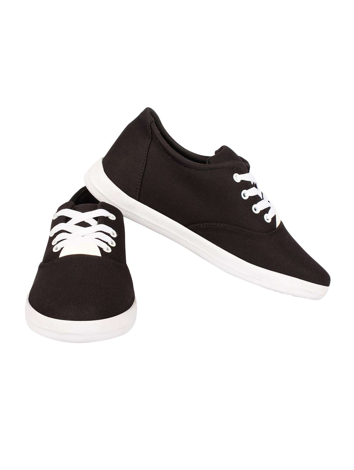 black canvas lace up sneakers - 15457932 -  Standard Image - 1
