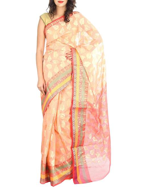 zari motif kota doria saree with blouse - 15458643 - Standard Image - 0