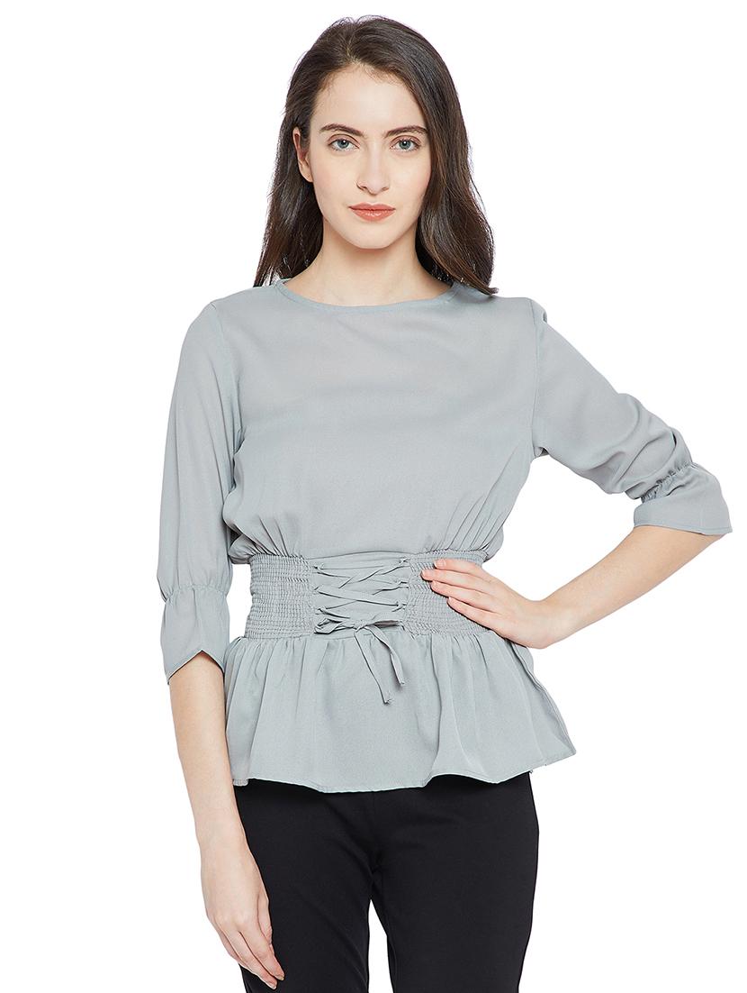 women's peplum boat neck top - 15458823 -  Zoom Image - 0