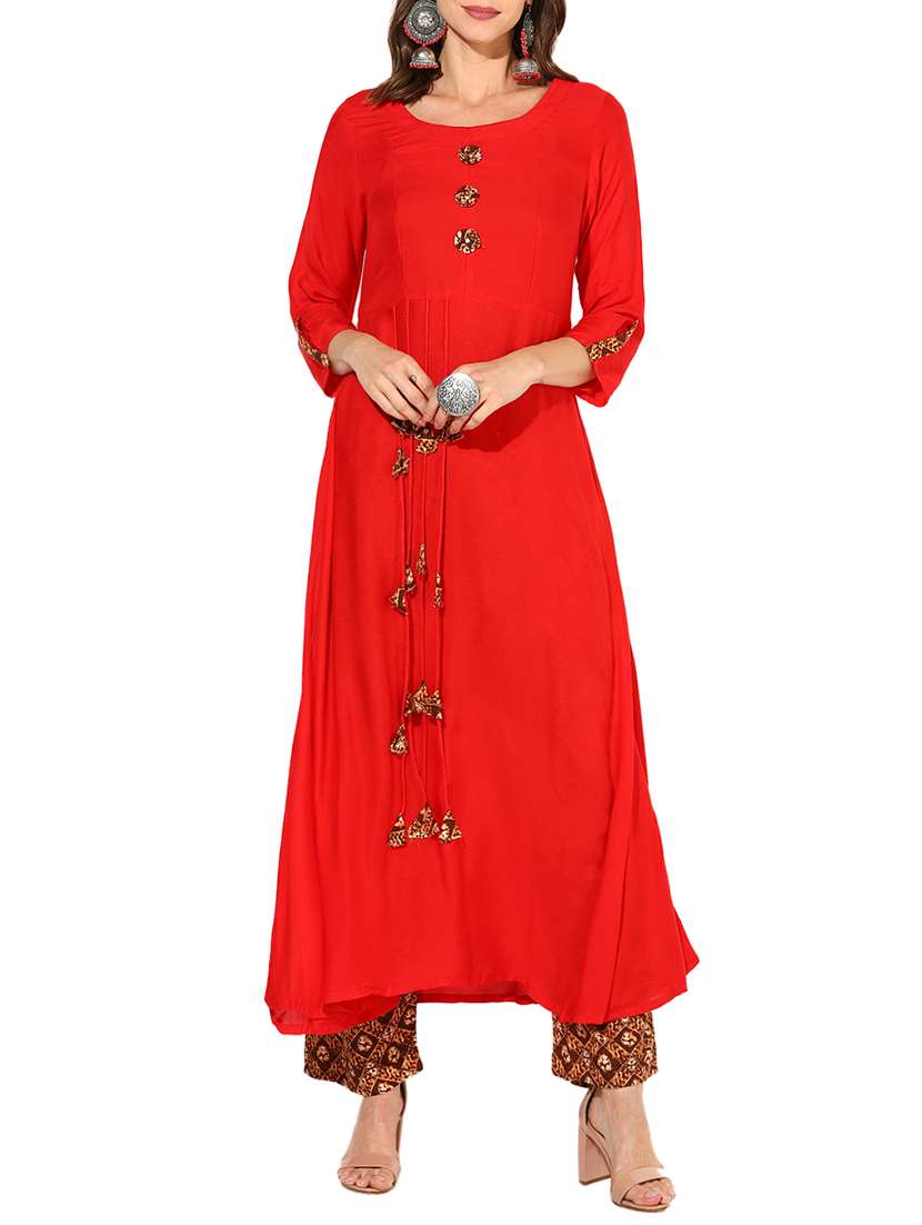 a-line drawstring kurta