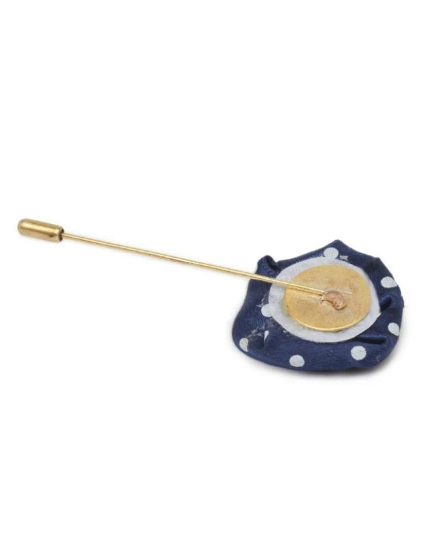 navy blue fabric lapelpin - 15465987 - Standard Image - 1