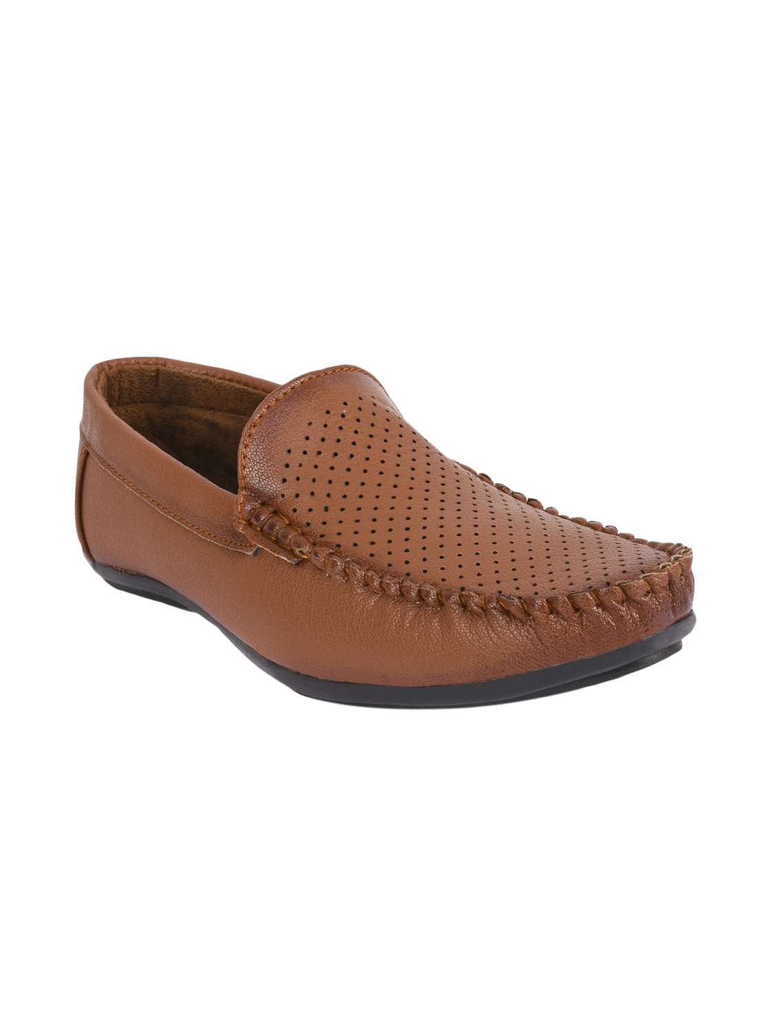 tan leather slip on loafers