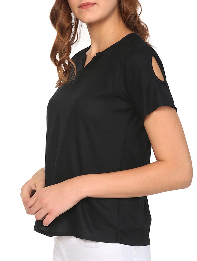 notch neck cutout detail top - 15466716 -  Standard Image - 1