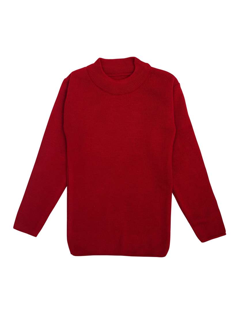 red wool sweater