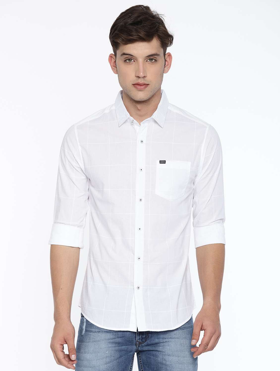 white cotton casual shirt