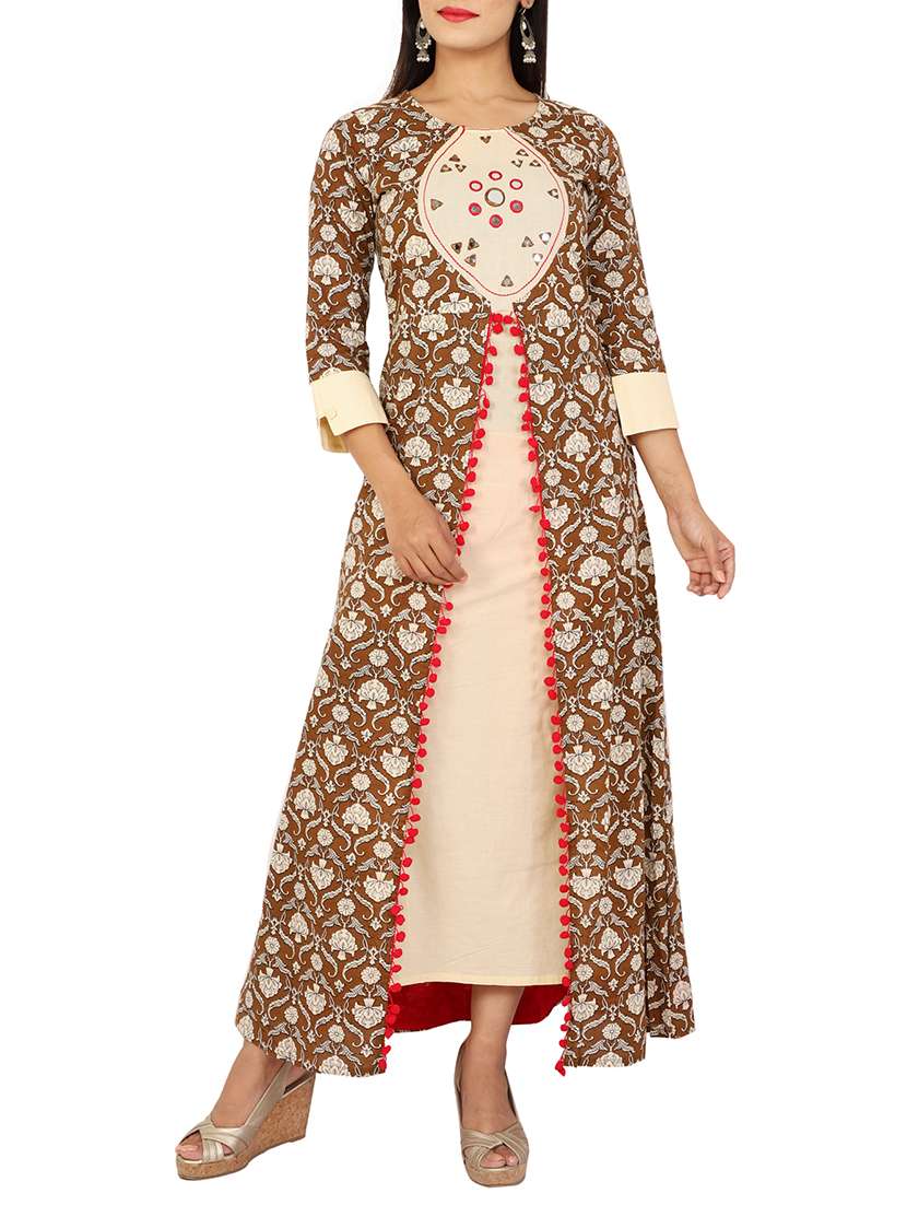 layered kurta with tassels