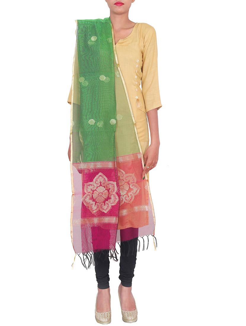 green net dupatta - 15473312 - Standard Image - 1