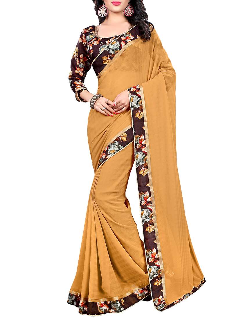 floral lace border saree with blouse